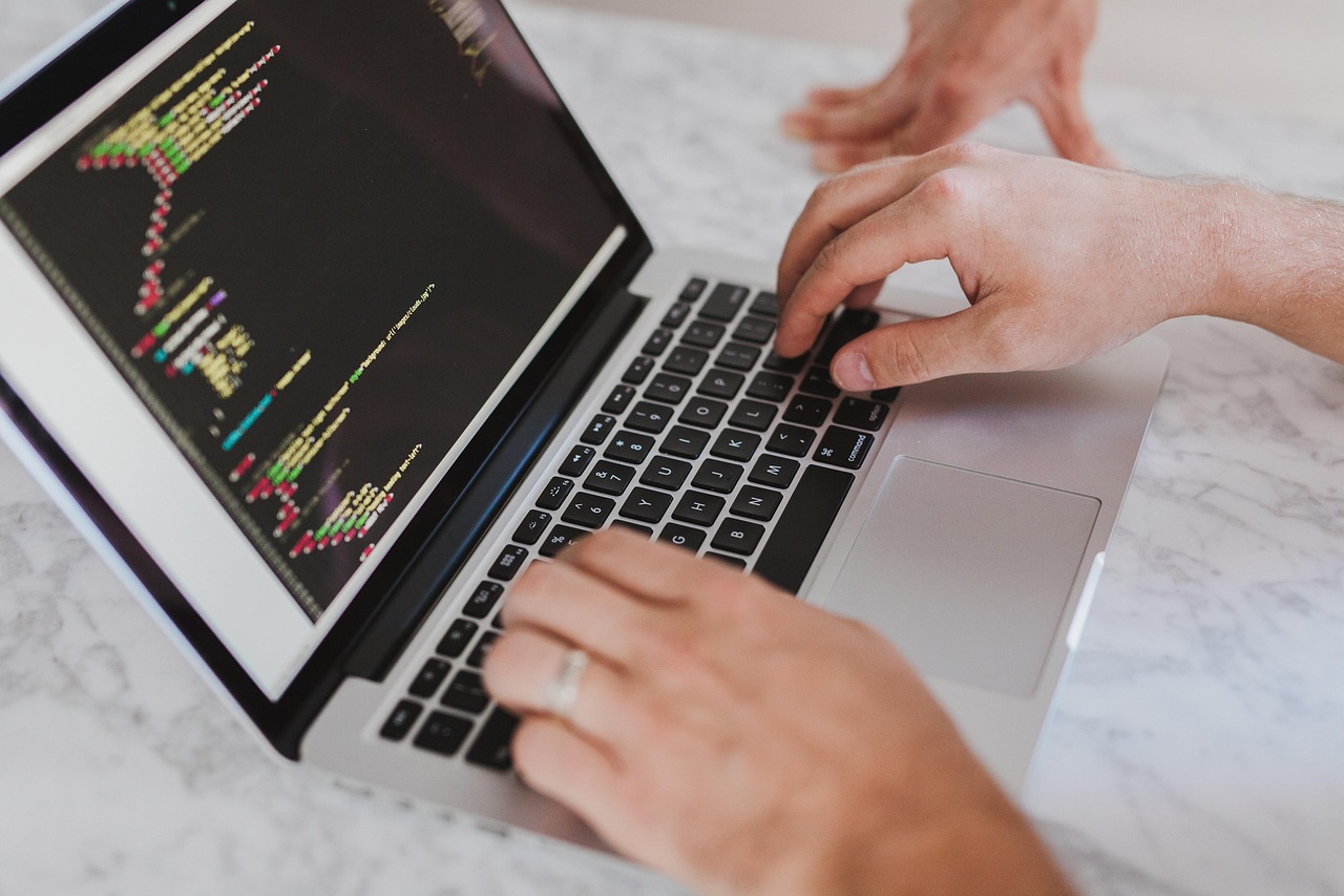 Developer working on website code